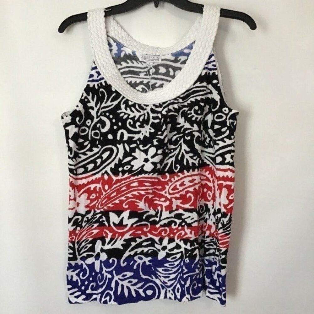 Joseph A Tank Top Woven Collar Top M